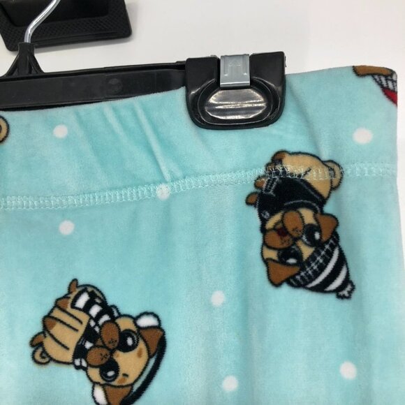 Dog novelty print blue fleece pajama pants snowy winter dogs - Picture 8 of 12